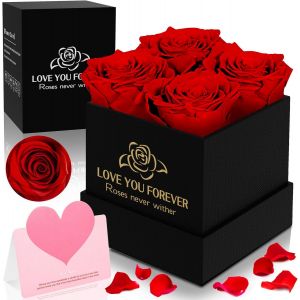 Eternal Rose,Women's Gift,Hand Preserved Rose Flower,Red Flower Eternal,Valentine's Day,Birthday Gift For Mom/Lady/Girlfriend/Parents - Neuf
