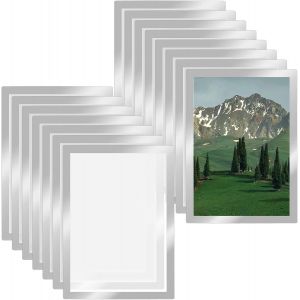 Cmwx-Lot De 15 Cadre Photo Magnetique A4 Argent&eacute;s, Autocollants, Porte Affiche A4, Pour Information, Peinture Diamant, Montage Mural, Photos - Neuf