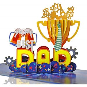 Best Dad - Carte Fete Des Peres, Carte Fete Des Peres, Carte De Fête Des Pères Pop Up, Cartes D'anniversaire Pour Homme, Carte De V?Ux 3d Père Lui Garçon Fils Frère Mari Mâle (Meilleur Papa) - Neuf