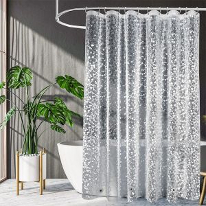 Blue Dream 180x180CM Rideau de Douche Anti Moisissure - EVA Rideaux de Douche Semi-Transparent, Impermeable & Antibacterien avec 3 Aimants en Bas et 8 Crochets - Neuf