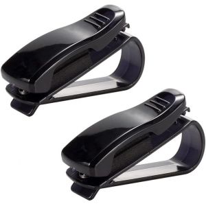 Lot De 2 Supports De Lunettes De Soleil Pour Pare-Soleil De Voiture, Support De Lunettes À Clip Pour Lunettes De Soleil Pour Voiture Avec Clip Pour Carte De Ticket - Neuf