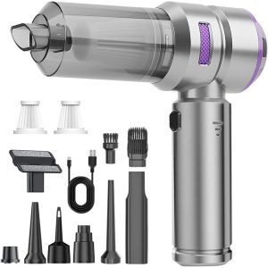 Aspirateur &Agrave; Main 4En1,22000Pa Aspirateur &Agrave; Main Sans Fil,3 Vitesses Mini Aspirateur De Voiture Avec Moteur Sans Balais,Souffleur De Poussi&egrave;re,D'Air Comprim&eacute;,6000Mah,Pour Bureau,Maison - Neuf