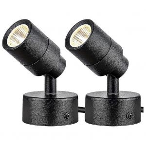 Lot de 2 spots LED d'int&eacute;rieur, 3 W, &eacute;clairage indirect vers le haut, projecteur de sol, 3000 K, &eacute;clairage d'accentuation int&eacute;rieur - Neuf