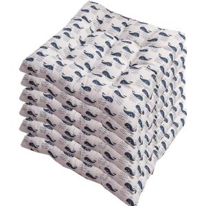 Ensemble De 6 Coussins De Chaise 40x40, Coussins D&eacute;coratifs Pour Chaises Et Jardins, 12 Motifs De Couture Diff&eacute;rents, Polyester (J) - Neuf