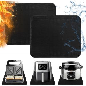 AYUHR-Lot de 2 tapis résistants à la chaleur - 45 x 38 cm - En silicone ignifuge - Pour plateau de table - Tapis de protection contre la chaleur antidérapant - Imperméable et anti-saleté - Pour frite - Neuf