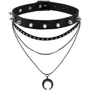 Kal-Pu Choker Avec Triple Collier Set Punk Gothic Choker Avec Pendentif Unique - Neuf