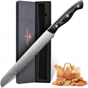 Couteau Santoku En Acier Damas Couteau De Cuisine Japonais Avec Nucleus Vg10 Et Manche En Bois Couteau De Cuisine Forge &Agrave; La Main Pour Viande L&eacute;gumes Et Poisson Cadeau Pour Hommes - Neuf