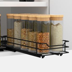 SJZG-Etagere Rangement Cuisine, Rangement Sous &Eacute;vier Pour Cuisine Salle De Bain, Rangement Et Organisation De Cuisine, Porte-&Eacute;pices, Organisateurs De Cuisine Sous L'&Eacute;vier, P26.4*L11.8*H5.6Cm - Neuf