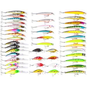 Kwex-Kit De Leurres De P&ecirc;che 43pcs - App&acirc;ts, Bo&icirc;te D'accessoires, Poissons-Nateurs, Spinnerbaits, Crankbait, Crochets Pour L'eau De Mer Et L'eau Douce #3 - Neuf
