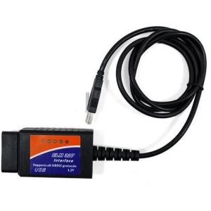 C&acirc;ble d'interface USB ELM 327 pour diagnostic auto OBD2 - Neuf