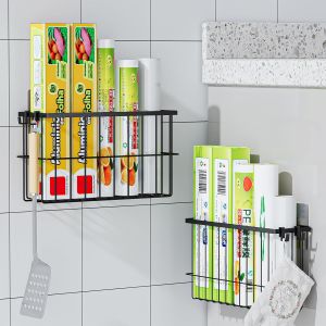 MEVRONISSHOP-Lot de 2 Boîtes de Rangement pour Porte de Placard ¿ Organisateur Placard Cuisine Autocollant, Sans Perçage, 1 Grand & 1 Petit ¿ Rangement et Organisation de Cuisine pour frigo & salle d - Neuf