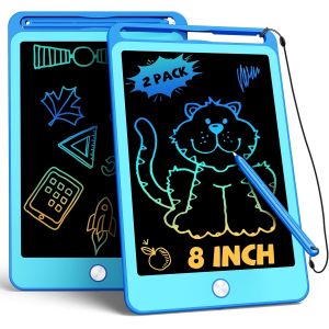 2 Lot Tablette D'éCriture LCD Pour Enfants,8,5 Pouces Tablette Dessin de Cadeaux s,Jouets éDucatifs Pour Enfants Cadeau D'Anniversaire pour GarçOns Filles 3 4 5 6 7 8 ans - Neuf