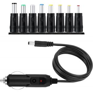 JGD-24W Chargeur de Voiture Universel DC 12V 2A avec 8 Connecteurs Cordon d'alimentation C&acirc;ble 12v Chargeur Allume Cigare Chargeur Voiture pour Lecteur DVD GPS Haut Parleurs &eacute;tiqueteuse Cam&eacute;raLED Aut - Neuf