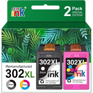 starink 302XL 302 XL pour Cartouches HP 302 HP 302 XL Compatible avec HP Envy 4525 4527 4520 DeskJet 1110 2130 Officejet 3830 (Noir Couleur, 2 Pack) - Neuf