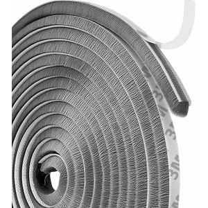 Joint de porte à brosse 7 m-Autocollant-9 mmx9 mm-Pour porte,bas de porte,joint à brosse,caisson de volet roulant,boudin de porte - Neuf