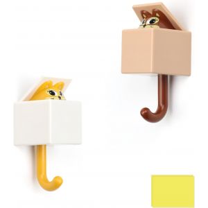 2 Pièces Crochet Porte Serviette,Écureuil Crochet Adhésif,Aba Patere Salle De Bain,Créatif Et Mignon Patere Murale Adhesive,Pour Accrocher Des Clés,Manteaux - Neuf