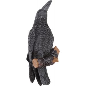 Mevronisshop-Estatua De Resina Crow, Escultura De Resina De Resina De Pared Crow Crow Bird Model Decoraci&oacute;n De La Decoraci&oacute;n Del Cuervo Para El Patio De Aleros Altos - Neuf