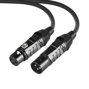 C&acirc;ble Micro XLR Live - Cordon Microphone M&acirc;le vers Femelle pour M&eacute;langeur, Amplificateur, Haut-parleur Le noir 3 m - Neuf