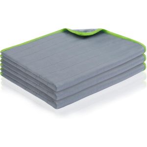 LORANKA-Chiffon Magique Microfibre Carbone, 3X Serviette sans Trace Absorbant Polissage, 40 x 50 cm Lingette Essuie Verre pour Vitres, Miroirs, &Eacute;crans, Vaisselle Cuisine Menage Voiture, Vert Fluo - Neuf