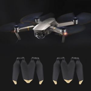Helices a degagement rapide et silencieux, pales CW CCW pour drone DJI Mavic Pro, 1 paire, rayures dorees - Neuf