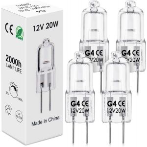 Kalanka-4er Ampoule Halogene G4, Ampoules 20w 12v 2800k 300lm Dimmable Warm White, Lampe Halogène G4,Pour Ampoule Hotte De Cuisine,Four,Plafonnier,Bain,Spots,Appliques Murales, Éclairage D'armoire - Neuf
