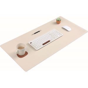 KALANKA-Sous-main en cuir double face, buvard pour ordinateur portable, tapis de souris, écriture, dessin, tapis d'art et d'artisanat (43,2 x 88,9 cm, beige/marron) - Neuf