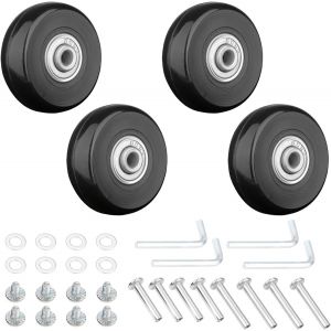 Tianyi-4pcs Roue Valise Universelle Remplacement 45x18 Mm Roulettes De Rechange Pour Bagages, Bagages Essieux Et Roulettes, Caoutchouc Valise Kit Avec Pi&egrave;ces Rechange D'axes M&eacute;talliques - Neuf