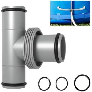 Connecteur Tuyau Piscine, Adaptateur T Joint 38mm a 32mm pour Filtre Pompe et Aspirateur Piscine Hors Sol, Pieces de Remplacement Connecteurs Pompe 3 Voies (T Joint 38mm a 32mm) - Neuf