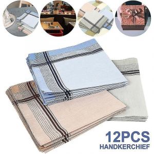 12x Mouchoirs Hommes Mouchoirs Homme Tissu 100% Coton Taille 38 *38 Cm - Neuf