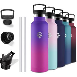 Gourde Isotherme, 750 Ml Gourde, Gourde Paille, Anti Fuite, Gourde Sans Bpa, Double Isolation, Bouteille Isotherme, Facile &Agrave; Transporter, Bouteille D'eau Pour Bureau, Voyage, Camping, Yoga - Neuf