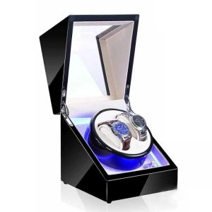 Remontoir Automatique De Montre-Moteur Rotatif,Design En Fibre De Carbone,Noir Et Blanc - Neuf