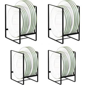 SJZG-Lot De 4 Supports D'Assiettes, Organiseurs D'&Eacute;gouttement Droits, Pour Armoire De Cuisine, Plan De Travail, Armoire (Noir) - Neuf