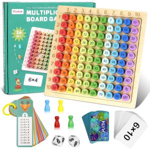 SANSH-Table de Multiplication, 1 x 1 Montessori Maths Jouet Éducatif Mathématiques, Jeux de Plateau Table Multiplication en Bois Montessori, Jouets De Comptage pour Enfants, Planche de Multiplication - Neuf