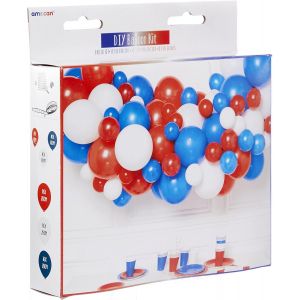 CAUC-Amscan 9912380 9912380 Kit de 78 pi&egrave;ces pour arche de ballons en latex Rouge/blanc/bleu - Neuf