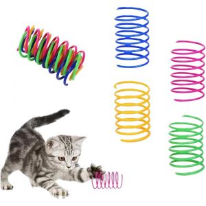 Subzonal-20 Pcs Chatons Colorés Jouets À Ressort En Plastique, Printemps Jouet De Chat, Ressorts En Spirale En Plastique, Chat À Ressort - Neuf