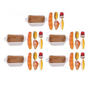 5pcs Maison De Poup&eacute;e Miniatures Simulation De Nourriture Ketchup Bouteille De Pain Mini Jouets Alimentaires Pour 1: 12 &Eacute;chelle Accessoires De Maison De Poup&eacute;e - Neuf