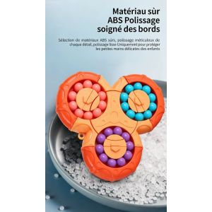 Six sided Rotating Ball Cube Children's Fingertip Top Student Creative Decompression Flip Magic Bean Puzzle Magic Ball Toy (Six sided Fingertip Magic Bean) - Neuf