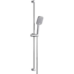 Colonne de Douche sans Mitigeur Barre Douche en Acier Inoxydable de 100 cm avec Tuyau de 1.6 m Douchette &agrave; Main (3 Modes 120 mm) et Support Ensemble de Douche pour Salle de Bain Chrome - Neuf