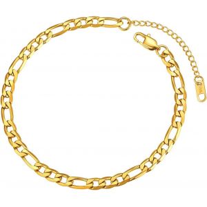 Eryi-Bracelet De Cheville Acier Inoxydable Pour Femme/Homme Chaîne De Pied À Maille Gourmette/Figaro/Spiga - Neuf