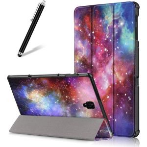 KAL-Coque Pour Samsung Galaxy Tab A 10.5 (2018) T590/T595,Étui À Rabat En Cuir Mince Léger Smart Avec Réveil/Veille Automatique,Flip Folio Magnétique Support Housse,Voie Lactée - Neuf
