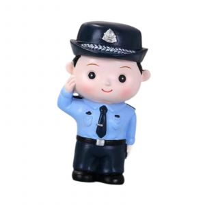 Figurine de police miniature Diorama Statue de police pour amenagement paysager male - Neuf
