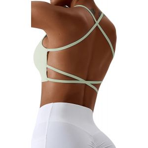 Soutien Gorge Sport Femme Dos Nu Brassi&egrave;re Sport Femme Dos Crois&eacute; Bustier Sans Armature Coussinets Amovibles Elastique Rembourr&eacute; Fitness Yoga S-Xl - Neuf