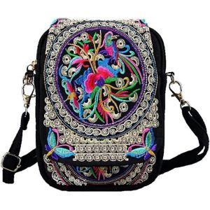 Brod&eacute; de la Croix-Sangle de Sac &agrave; Main Mill&eacute;sime Bobo Ethnique Sac &agrave; Bandouli&egrave;re Petit Cas de la t&eacute;l&eacute;phonie Mobile Portefeuille d'Argent pour les Femmes - Neuf