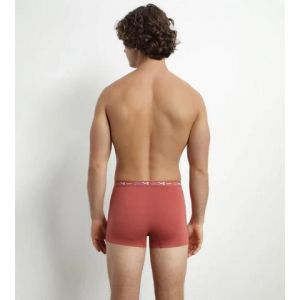 Dim Lot De 3 Boxers Homme Noir Marron Terracotta Chin&eacute; Dim Coton Stretch - Neuf