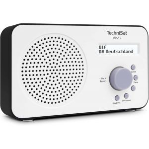 Radio DAB portable (DAB+, FM, Haut-parleurs, Prise casque, Ecran sur 2 lignes, Touche de commande, petit, 1 Watt RMS) blanc/noir - Neuf