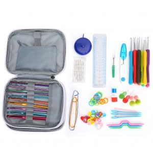 Outil de tricotage couleur TPR poignee souple crochet bricolage ensemble d'aiguilles en alumine accessoires de tissage - Neuf
