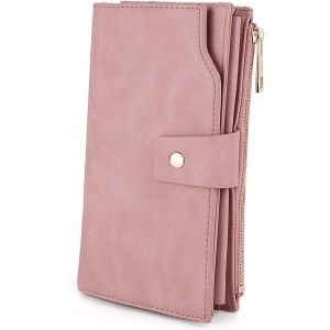 Femme Portefeuille Blocage Rfid En Pu Cuir Avec Bracelet Grande Capacité(21 Emplacements De Cartes) Poche Intérieure Convient Aux Portables 5.5 - Neuf