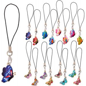 Kal-16 Pièces Lanière De Porte-Clés Chaîne De Téléphone Pendentif Pendentif De Téléphone Portable Peut Être Utilisé Comme Breloque Pour Téléphones Portables, Portefeuilles, Porte-Clés (F) - Neuf