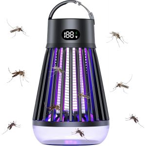 Lampe Anti Moustique, 2 En 1 Électrique Anti Moustique, 2000Mah Destructeur D'Insectes Électrique, Mini Uv Tueur D'Insectes Électrique Pour Intérieur Extérieur Jardin Terrasse Camping - Neuf