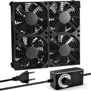 Ventilateur 120 Mm-12 V-Avec Contr&ocirc;le De Vitesse-Pour Pc,Ordinateur Portable,Bo&icirc;tier Tv,Cabine Av,Routeur-240X240X25 Mm - Neuf